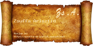 Zsuffa Arisztid névjegykártya